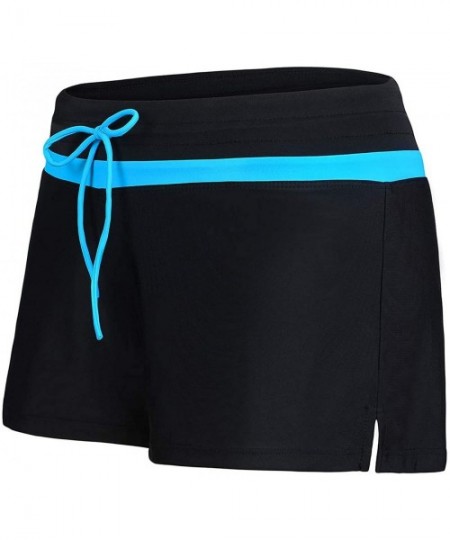 Board Shorts Women's Swim Skirt High Waist Bikini Bottom Athletic Swimsuit Short Skort Swimdress - Z Blue - CY194KZNHM9