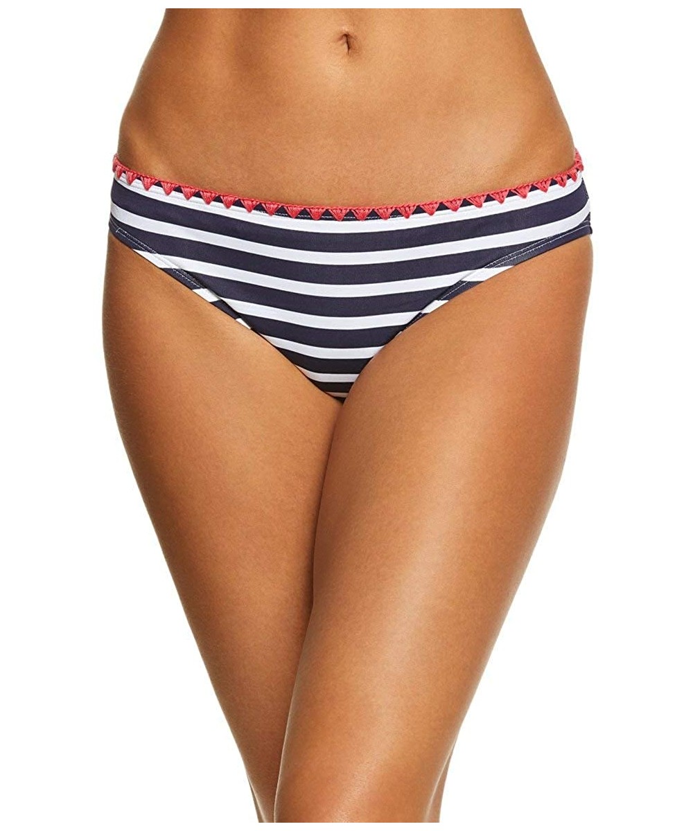 Tankinis Womens Breton Stripe Hipster Bikini Bottoms Mare Navy/White Size Large - C9186SG450M