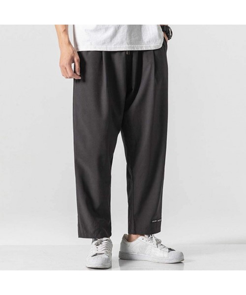 Rash Guards Men Casual Pants Relaxed-fit Straight-Leg Trouser Fashion Loose Joggers Sweatpants - Dark Gray - CZ18UXRK208