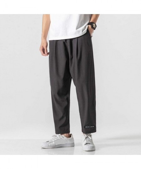 Rash Guards Men Casual Pants Relaxed-fit Straight-Leg Trouser Fashion Loose Joggers Sweatpants - Dark Gray - CZ18UXRK208