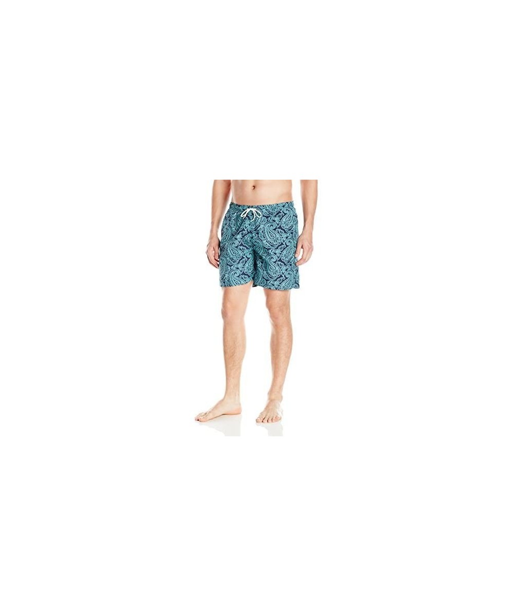 Trunks Men's San O 6.5 Inch Pattern Swim - Lagoon/Marine - C812O320ON1