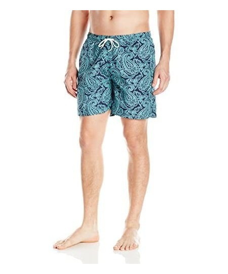 Trunks Men's San O 6.5 Inch Pattern Swim - Lagoon/Marine - C812O320ON1