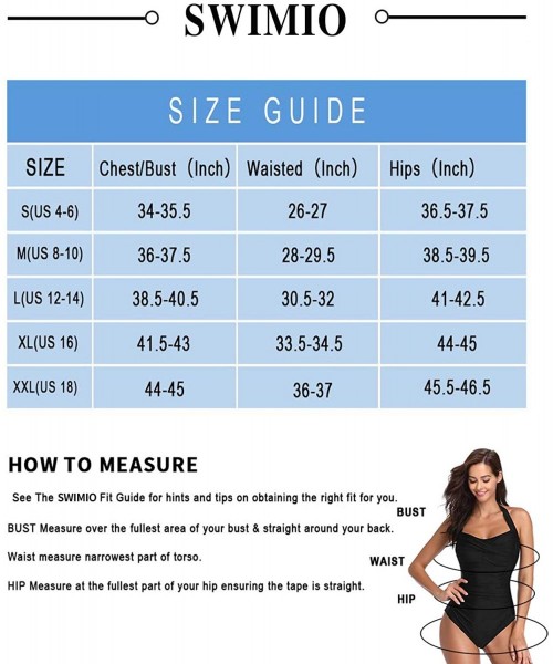 One-Pieces Tummy Control Swimsuits for Women Halter 1 Piece Swimwear Vintage Bathing Suit - Black - CI1924CK3T5