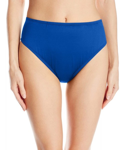 Bottoms Women's Plus Size Solid Mid Waist Hipster Bikini Swimsuit Bottom - Cobalt//Solid - CG18I3R09IG