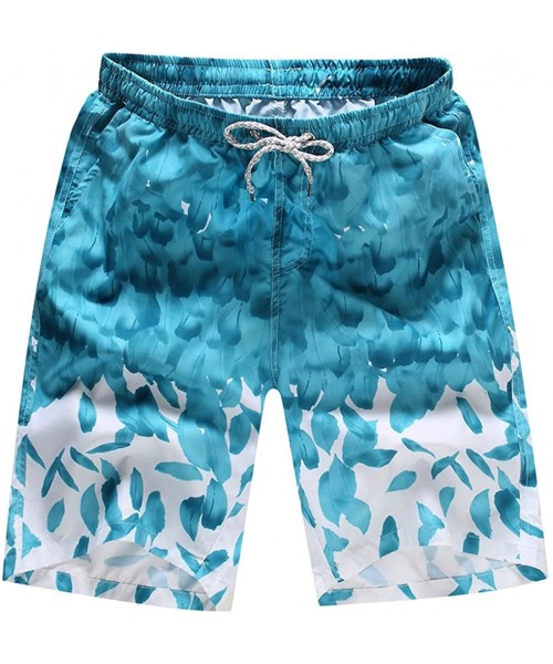 Trunks Surf Men's Swim Trunks Volley Board Shorts Quick Dry Stretch - Light Blue - C818S3DYZ3U