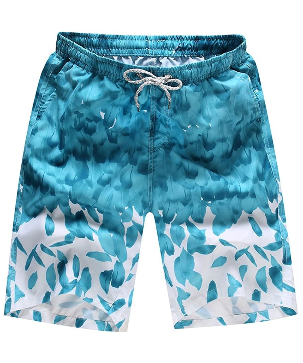 Trunks Surf Men's Swim Trunks Volley Board Shorts Quick Dry Stretch - Light Blue - C818S3DYZ3U