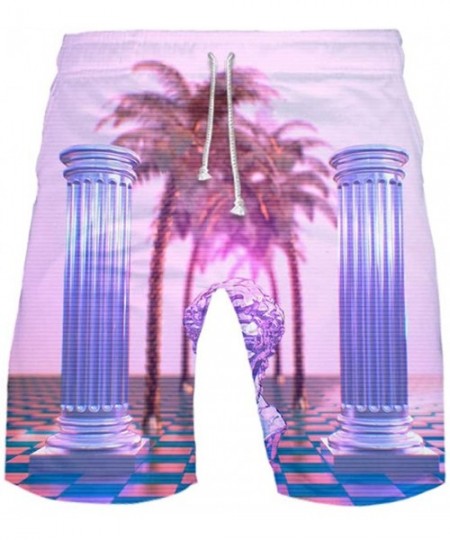 Board Shorts Mens Vaporwave 3D Swim Trunks Summer Board Beach Shorts Bathing Suit - Vaporwave-08 - CH18UKS0MQW