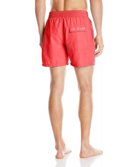 Trunks Men's Solid Swim Trunk - Coral - CI12EBOGD85