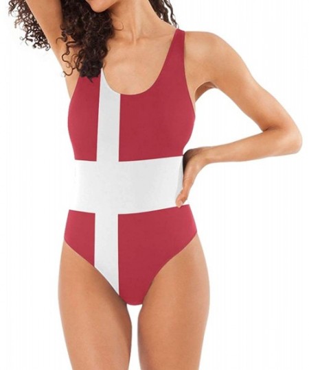 One-Pieces Womens Swimsuits Colombian Flag One Piece Tankini Girls Monokini - Danish Flag - C318QXD7IQA