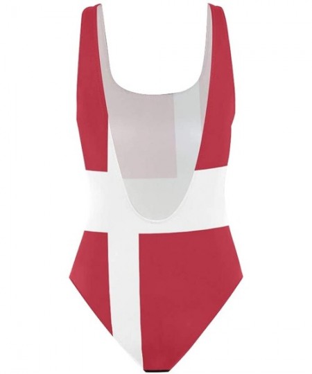 One-Pieces Womens Swimsuits Colombian Flag One Piece Tankini Girls Monokini - Danish Flag - C318QXD7IQA