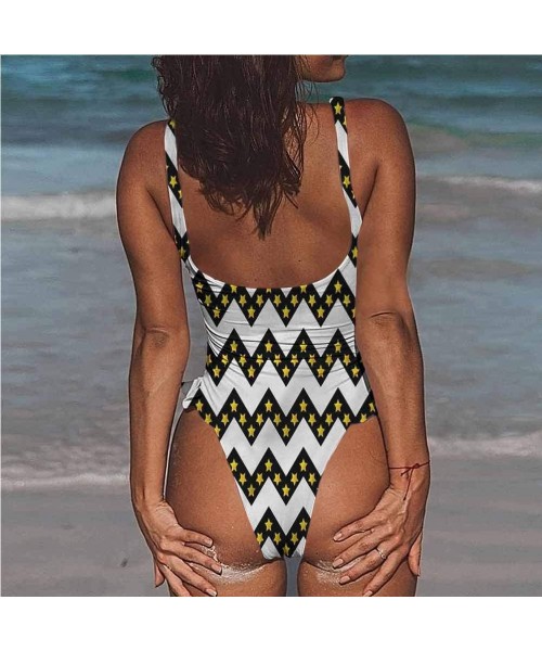 Bottoms Tie Bikini Swimsuit Set Chevron- Nostalgic Complex Zig Zag Cute Confy and Sexy - Multi 06-one-piece Swimsuit - C619E7...