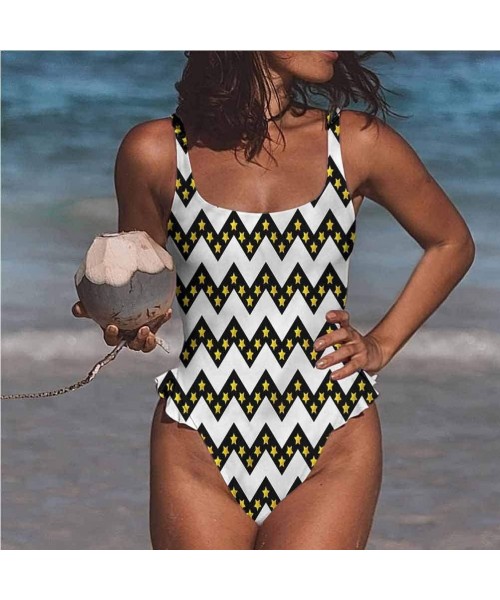 Bottoms Tie Bikini Swimsuit Set Chevron- Nostalgic Complex Zig Zag Cute Confy and Sexy - Multi 06-one-piece Swimsuit - C619E7...