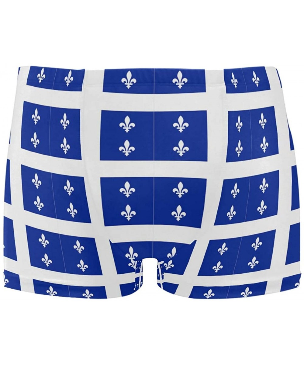 Racing Quebec Flag Fleur-De-Lis Blue Men's Jammer Swimsuit Solid Square Leg Swimwear Surf - CU18THZ42CS