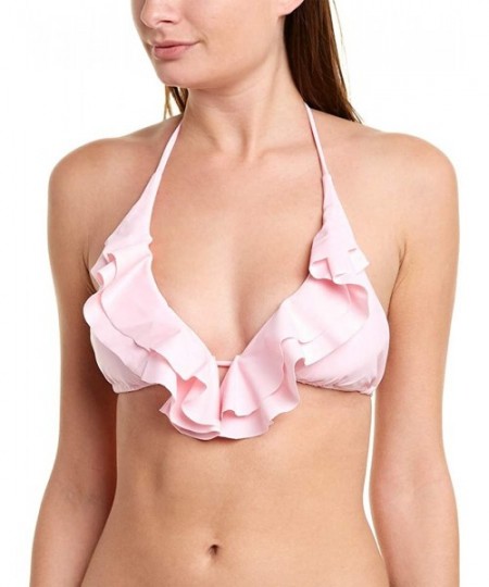 Tops Women's Solid Petal Ruffle Halter Top - Petal - CI18HM9HO34