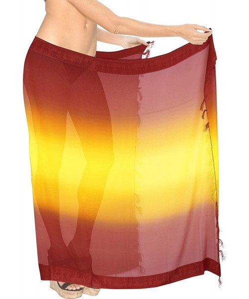 Cover-Ups Women's Beach Cover Up Bikini Sarong Swimsuit Wrap Skirts Full Long B - Spooky Red_y783 - CB18SZLX5UE