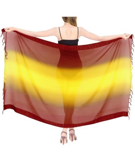 Cover-Ups Women's Beach Cover Up Bikini Sarong Swimsuit Wrap Skirts Full Long B - Spooky Red_y783 - CB18SZLX5UE