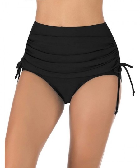 Tankinis Women's Skirted Bikini Bottom Short Skort Swimdress - Black4 - CD18XMLRUEY