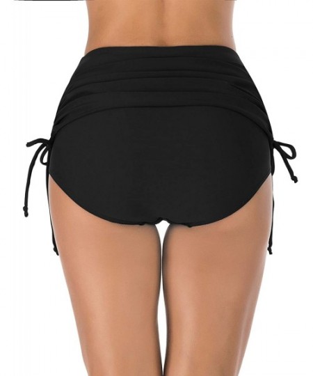 Tankinis Women's Skirted Bikini Bottom Short Skort Swimdress - Black4 - CD18XMLRUEY