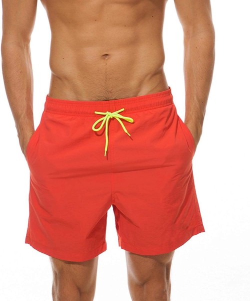 Board Shorts Swimwear Swim Shorts Trunks Beach Board Shorts Swimming Pants Swimsuits - Jacinth - CJ18U3AQ586