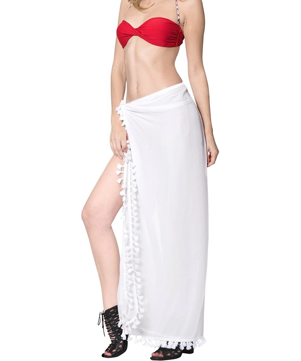 Cover-Ups Women's Swimsuit Cover Up Beach Wrap Skirt Hawaii Sarongs Full Long C - Ghost White_b324 - CI18065NXTY