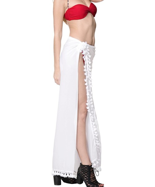 Cover-Ups Women's Swimsuit Cover Up Beach Wrap Skirt Hawaii Sarongs Full Long C - Ghost White_b324 - CI18065NXTY