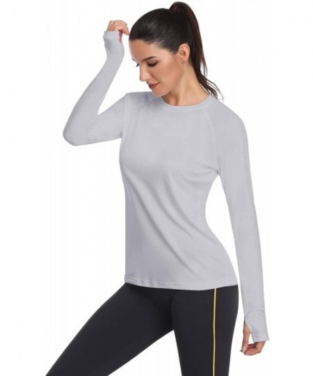 Cover-Ups Women's UPF 50+ Sun Protection Long/Short Sleeve Outdoor T-Shirt Athletic Top Rashguards - Long Sleeve-light Gray -...