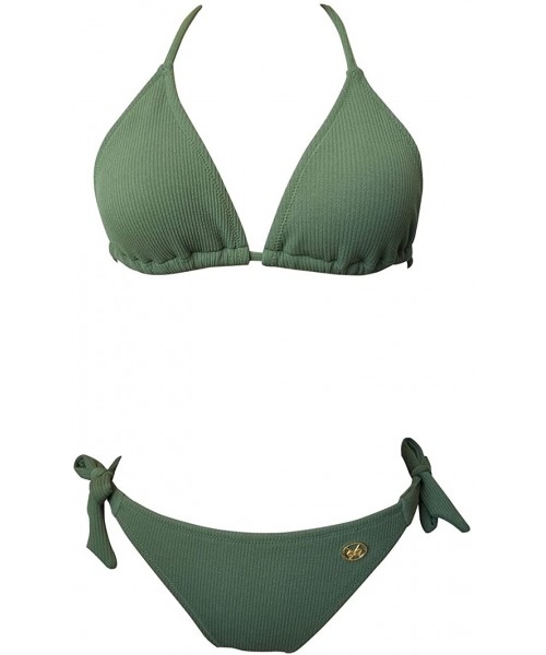 Sets Fashion Women's Sexy Two Piece Bikini Set Bathing Suits - Army Green - CN18EI7G8UQ