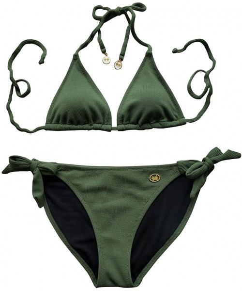 Sets Fashion Women's Sexy Two Piece Bikini Set Bathing Suits - Army Green - CN18EI7G8UQ