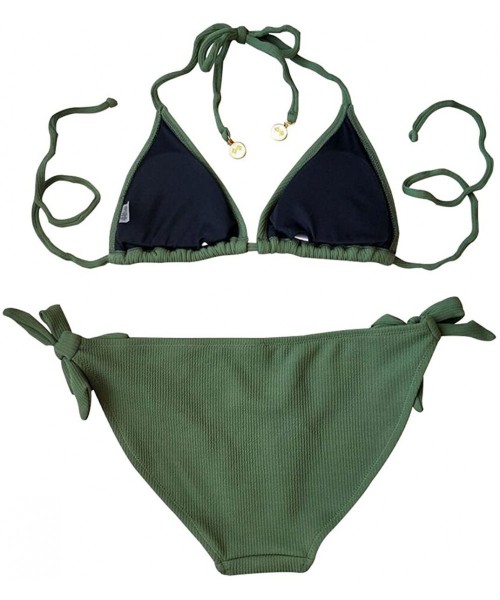 Sets Fashion Women's Sexy Two Piece Bikini Set Bathing Suits - Army Green - CN18EI7G8UQ