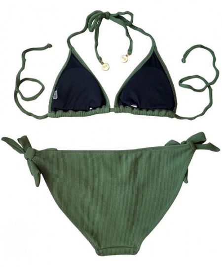 Sets Fashion Women's Sexy Two Piece Bikini Set Bathing Suits - Army Green - CN18EI7G8UQ