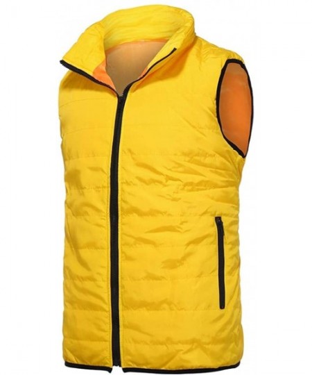 Racing Mens Vest Jacket Winter Warm Waistcoat Lightweight Zipper Sleeveless Water-Resistant Packable Puffer Down Coat - Yello...