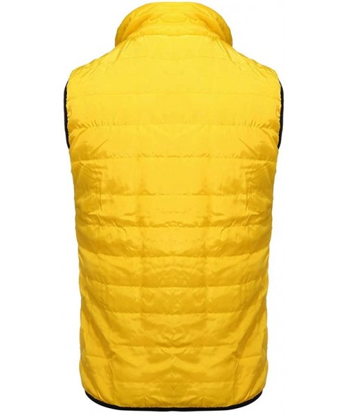 Racing Mens Vest Jacket Winter Warm Waistcoat Lightweight Zipper Sleeveless Water-Resistant Packable Puffer Down Coat - Yello...