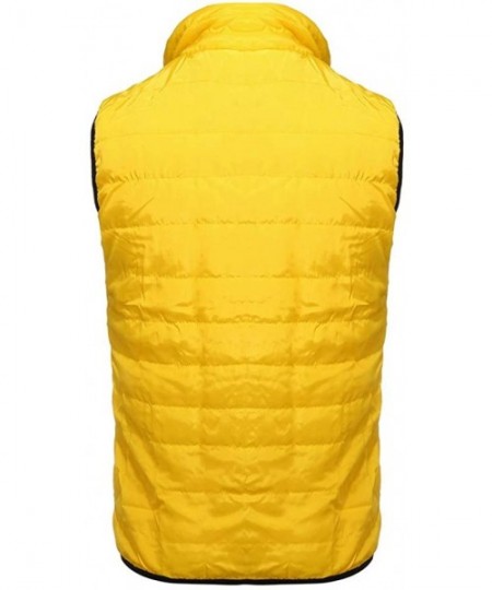 Racing Mens Vest Jacket Winter Warm Waistcoat Lightweight Zipper Sleeveless Water-Resistant Packable Puffer Down Coat - Yello...