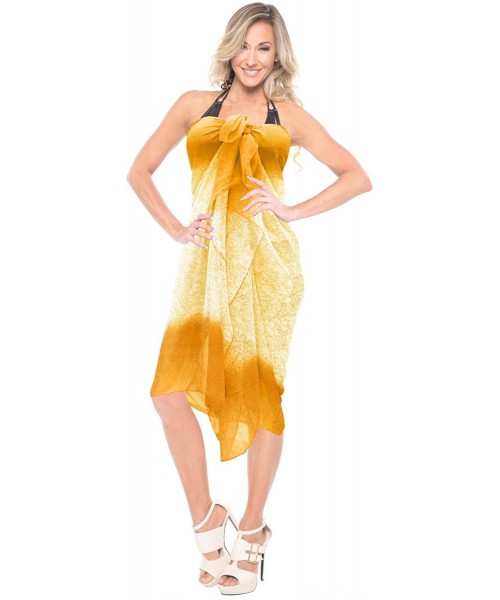 Cover-Ups Women's Plus Size Swimsuit Cover Up Summer Beach Skirt Wrap Full Long F - Gold_i709 - CX184T8KI22