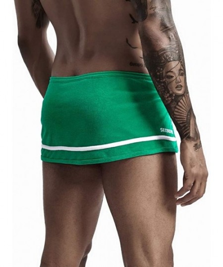 Trunks Men's Home Shorts-Sexy Underwear Fashion Sports Shorts Swimwear Underwear Panties Home Sleep Shorts - Green - C8193WYO4I8