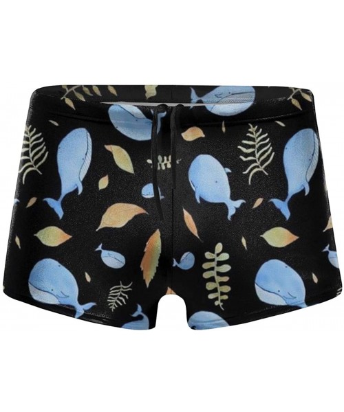 Racing Men's Swim Trunks Cartoon Cute Dolphins Quick Dry Swim Boxers Elastic Waist Swimming Trunks - CE19E8QODTT