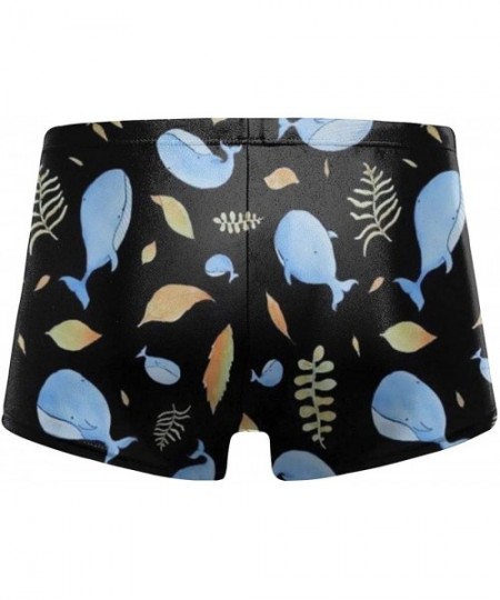 Racing Men's Swim Trunks Cartoon Cute Dolphins Quick Dry Swim Boxers Elastic Waist Swimming Trunks - CE19E8QODTT