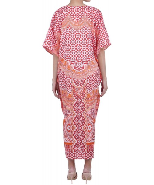 Cover-Ups Ladies Kaftans Kimono Maxi Style Dresses Suiting Teens to Adult Women in Regular to Plus Size - 131-red - CM18L5UCS77