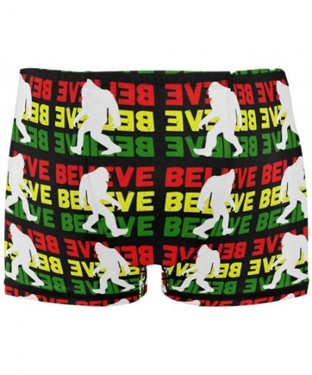 Racing Believe Bigfoot Xmas Gift Men's Jammer Swimsuit Solid Square Leg Swimwear Surf - CY18TGAL5YI