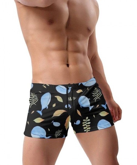 Racing Men's Swim Trunks Cartoon Cute Dolphins Quick Dry Swim Boxers Elastic Waist Swimming Trunks - CE19E8QODTT