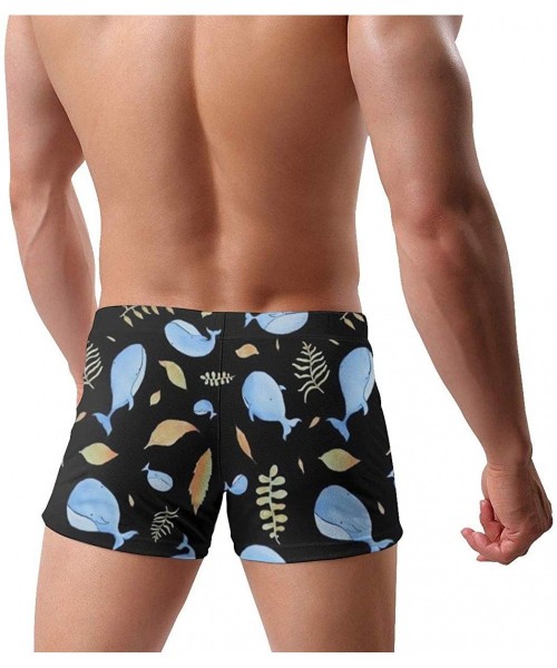 Racing Men's Swim Trunks Cartoon Cute Dolphins Quick Dry Swim Boxers Elastic Waist Swimming Trunks - CE19E8QODTT