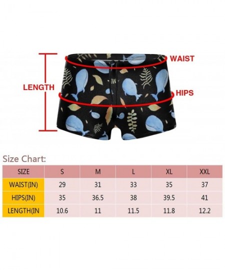 Racing Men's Swim Trunks Cartoon Cute Dolphins Quick Dry Swim Boxers Elastic Waist Swimming Trunks - CE19E8QODTT