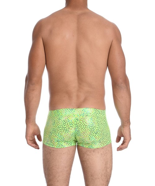 Briefs Mens New Printed Hot Body Boxer Swimsuit - Trinket Lime - C0187GHRZYN