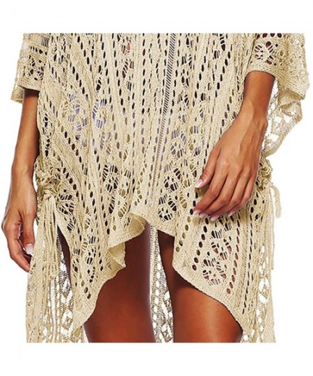 Cover-Ups Women's Summer Pool Swimsuit Bikini Beach Swimwear Cover up Crochet Dress - 01 Apricot - CO18RNA2IM3