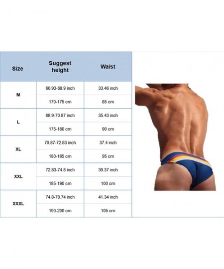 Briefs Mens Low-Waist Swimming Briefs- Bikini Swimwear- Sport Sexy Swim Bath Bikini Swimsuit - Blue - CK18AS282RQ