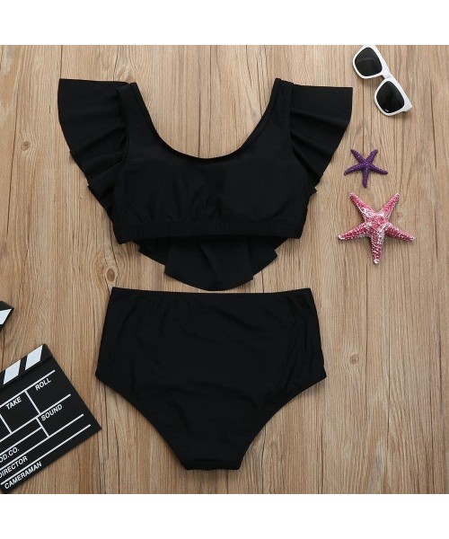 Sets Plus Size Cross Bandage Two Piece Bikini Set Solid Bathing Suits Swimwear Beachwear - H1 - CS18RX693XY