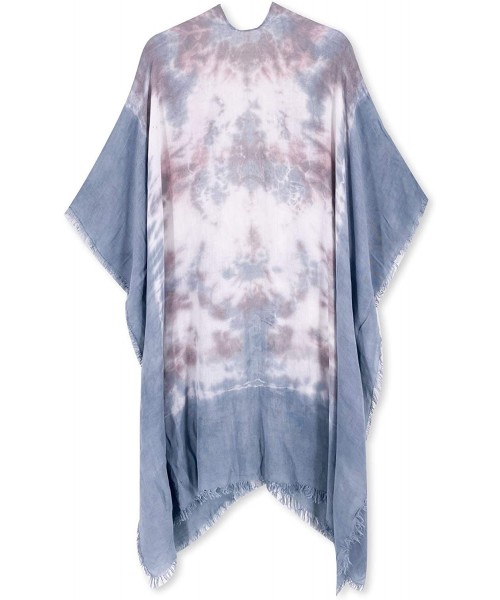 Cover-Ups Women's Beach Coverup Swimsuit Kimono Cardigan with Tie Dye Print - C1 Tie-dye Carolina Blue - CF19DEK8X09