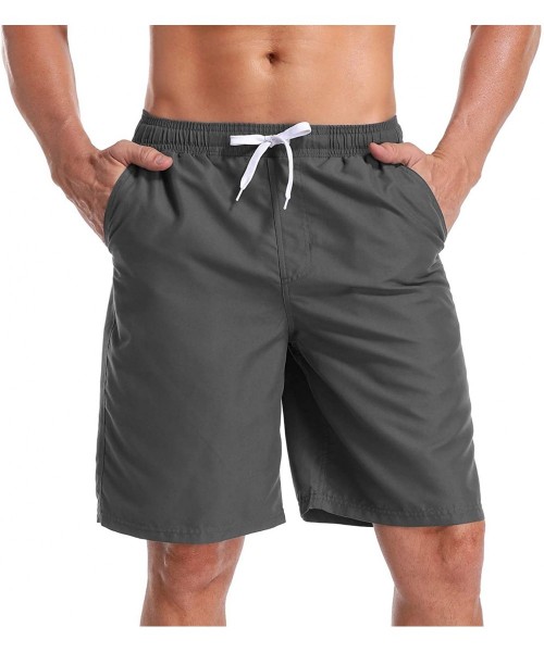 Board Shorts Mens Swim Trunks Summer Beach Shorts Board Shorts Pockets 4th of July - Gray - CQ18K6EKD8U