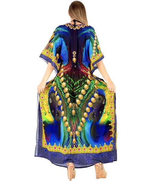 Cover-Ups Women's Maxi Kaftan Swimsuit Cover Ups Sleep Casual Dress Drawstring - Multi_x872 - C818IE5HI7Q