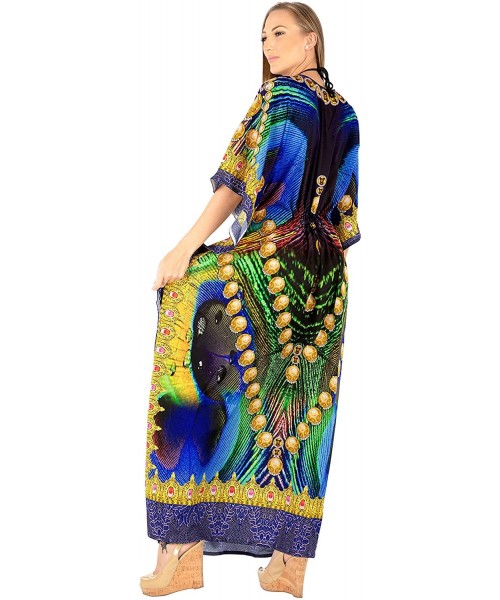 Cover-Ups Women's Maxi Kaftan Swimsuit Cover Ups Sleep Casual Dress Drawstring - Multi_x872 - C818IE5HI7Q